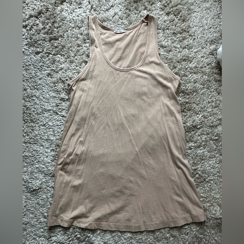 ZARA beige/tan tank dress